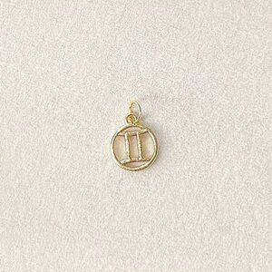 Golden Gemini Zodiac Charm | Celestial Twin Symbol Coin Pendant